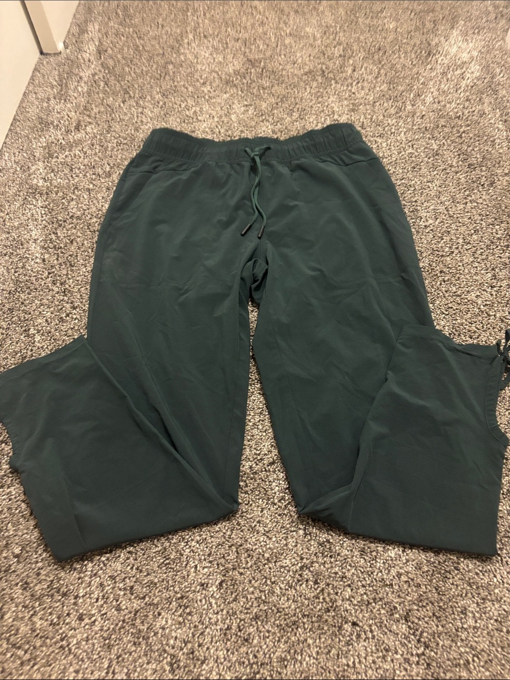 Womens Prana Drawstring Casual Pants - Dark Green